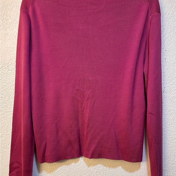 Ann Taylor Women Silk Long Sleeve Crew Neck Cardigan Sweater Pink Size XL - Picture 5 of 5